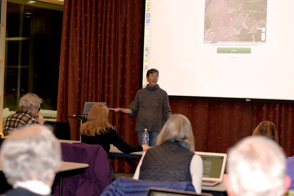 Frances Clark of Nature Mapping JH in the news photo by Ryan Jones